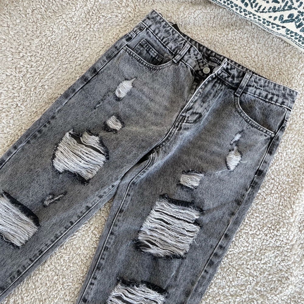 NASTY GAL Distressed Slouchy Jeans